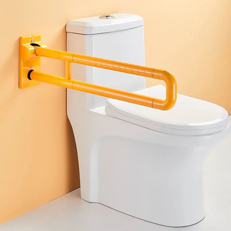 Elderly disabled decorative safety foldable handicap u shape wall mounted stainless steel folding handle grab bars for bathroom