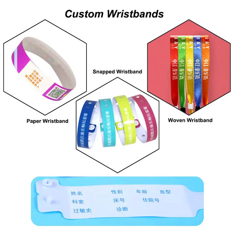 Hot selling One time use woven polyester bracelet sliding lock disposable wristband wrist band