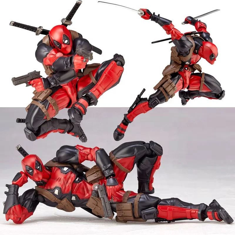 DIHAO Yamaguchi Series No.001 Dead Pool Red Action Figure toys Articulated Joints Moveable Figure Vinyl Doll Collection Model