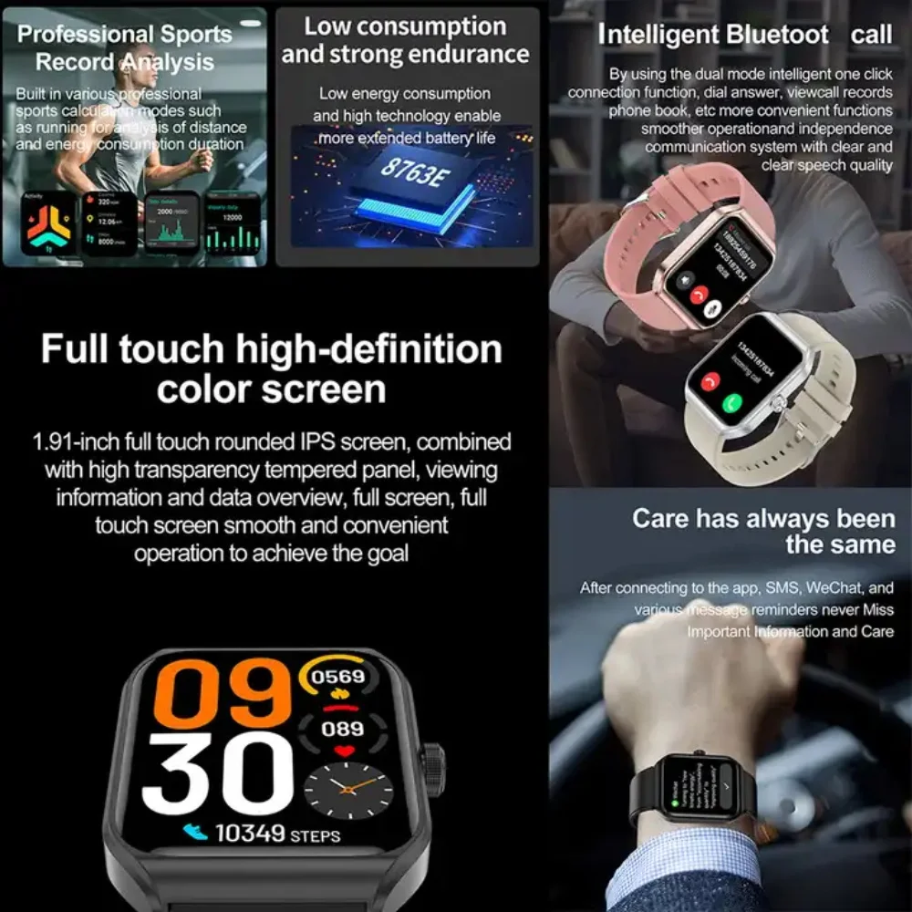 New women health tracker smart watches sleep heart rate monitor IP68 waterproof Ble 5.2 30 days long standby sport smart watch