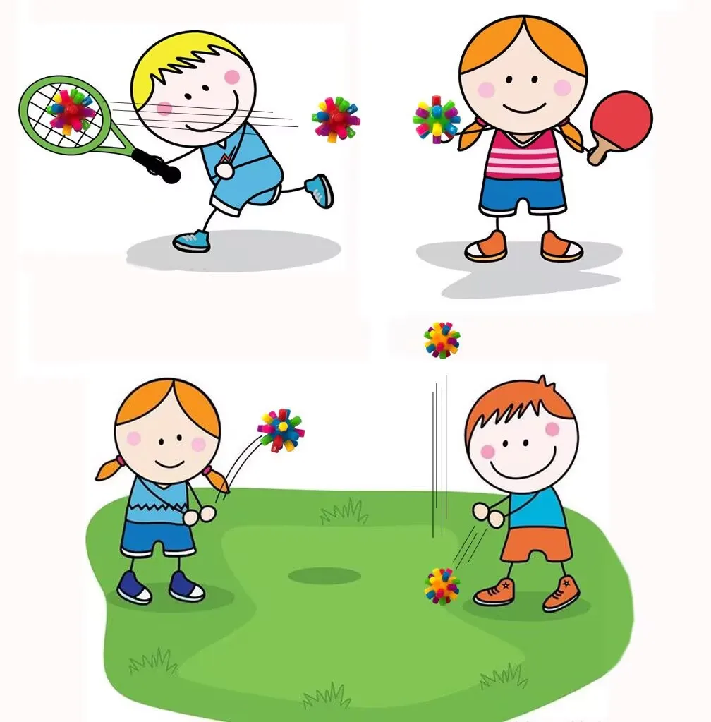 Sensory integration ability training mini colorful column ball puzzle elastic rainbow fireworks ball stress relief toy