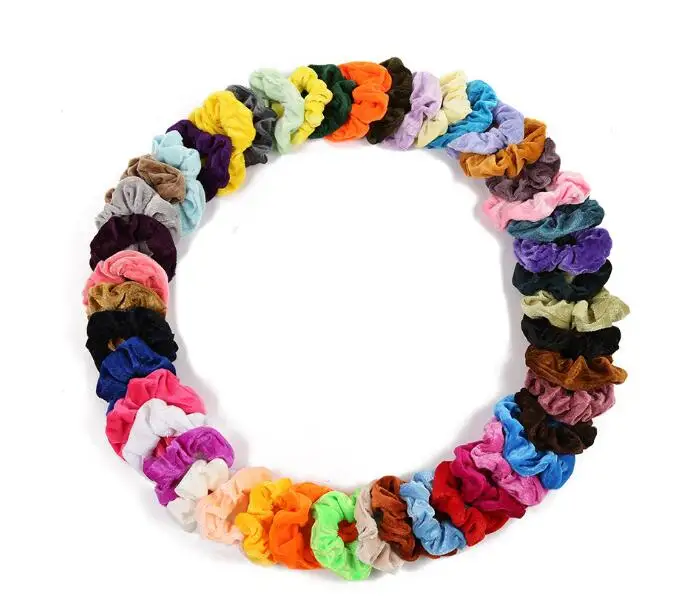 46 Pcs per set  Velvet Elastics Hair Scrunchies  for Girls