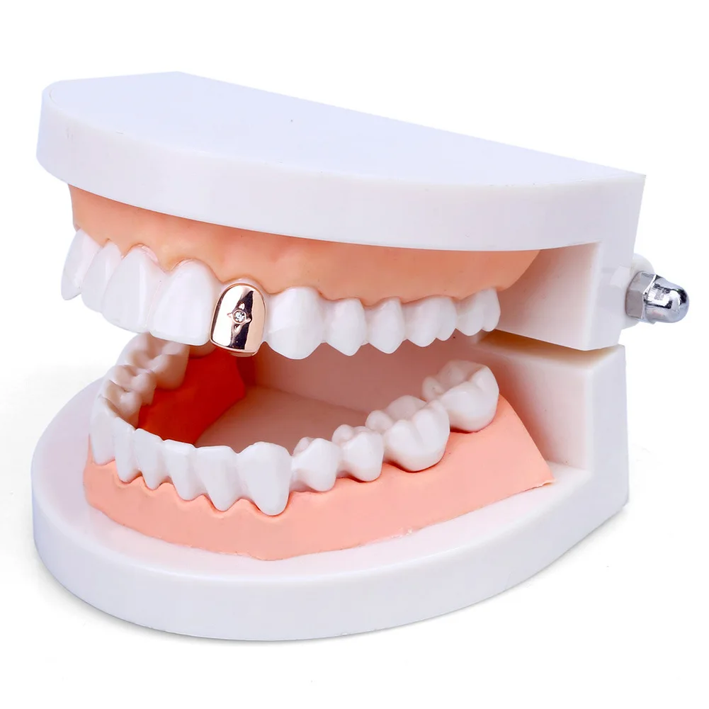 Cross-border e-commerce hot selling single diamond single star gold braces teeth grillz rapper hip hop braces jewelry