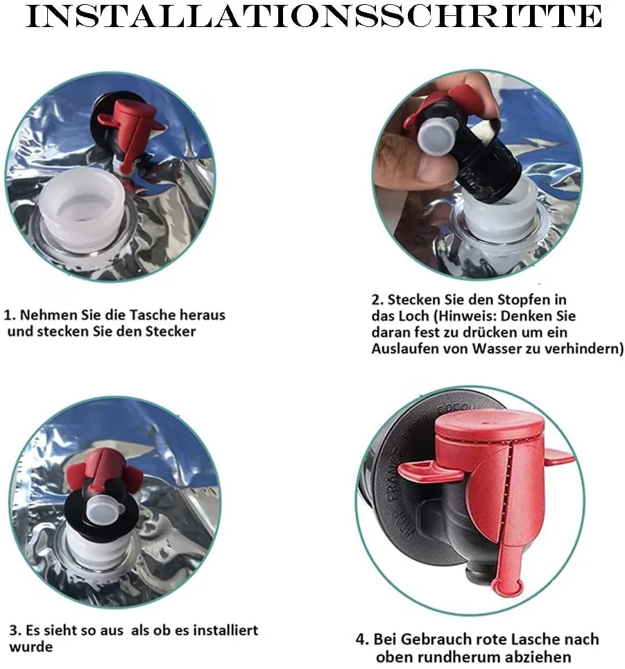 Aluminum plating in box liquid wine beverage plastic packaging bag with dispenser emergency water bag