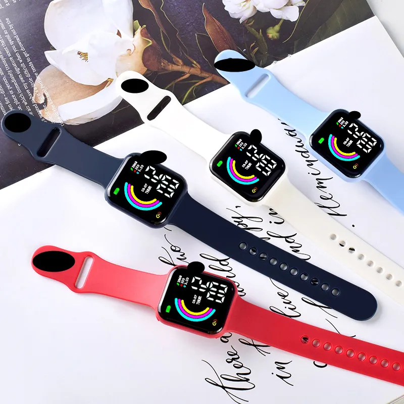 Новинка от производителя, студенческие электронные часы M9 IP56, недорогие спортивные светодиодные часы с силиконовым освещением для детей, цифровые часы для детей