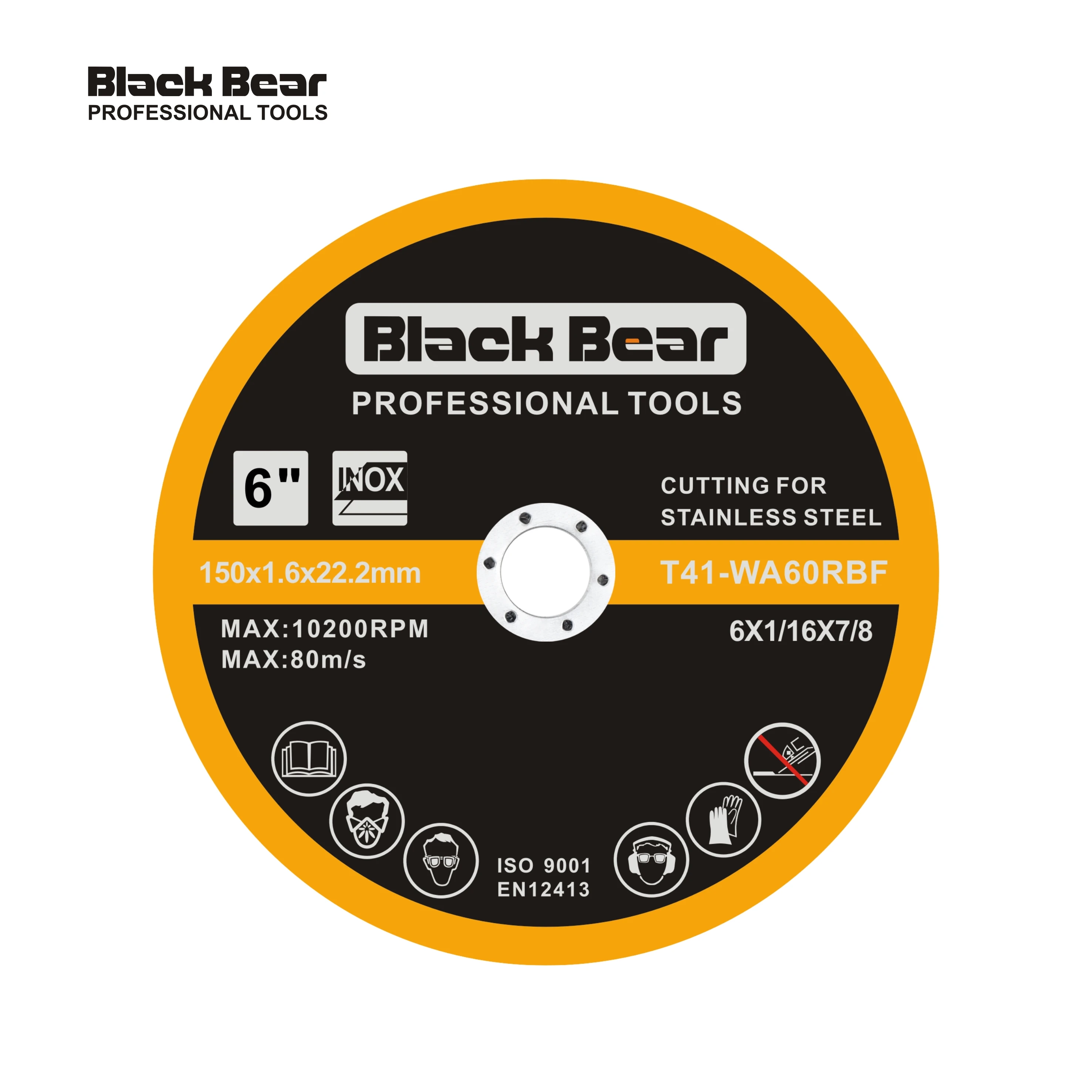 BLACK BEAR HOT SELLING 9Inch 230MM T41 extra-thin Cutting disc for stainless steel inox  abrasive cutting disc for metal