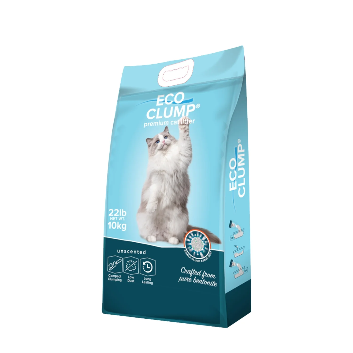 BSCI factory 2023 Sample free Wholesale Charcoal Bentonite Arena de gato eco clump Sodium Cat Litter sand