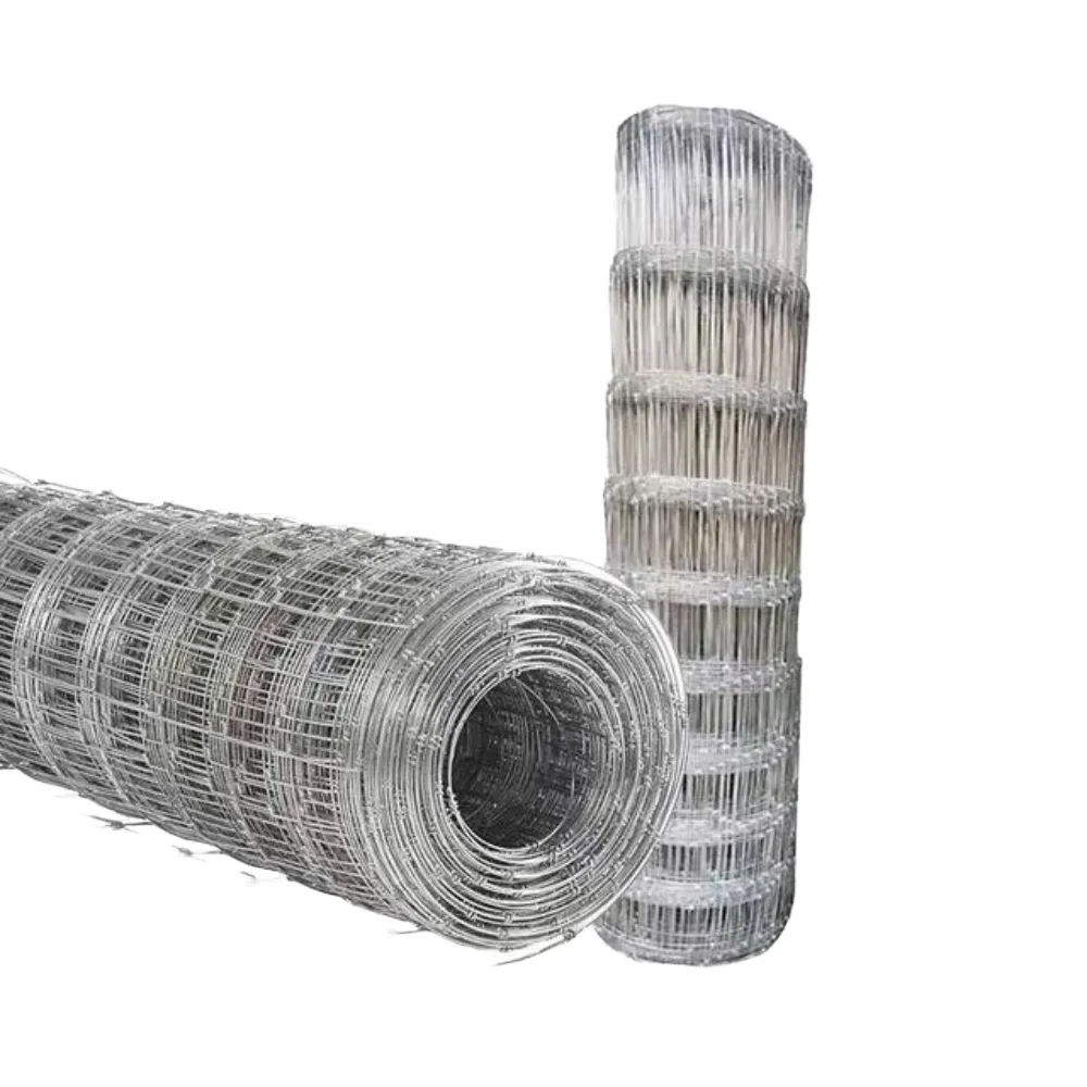 Hot Dipped Galvanized Fixed Knot Field Fence Farm Metal Iron Electro Galvanized Security Fence Panels Cattle Fencing