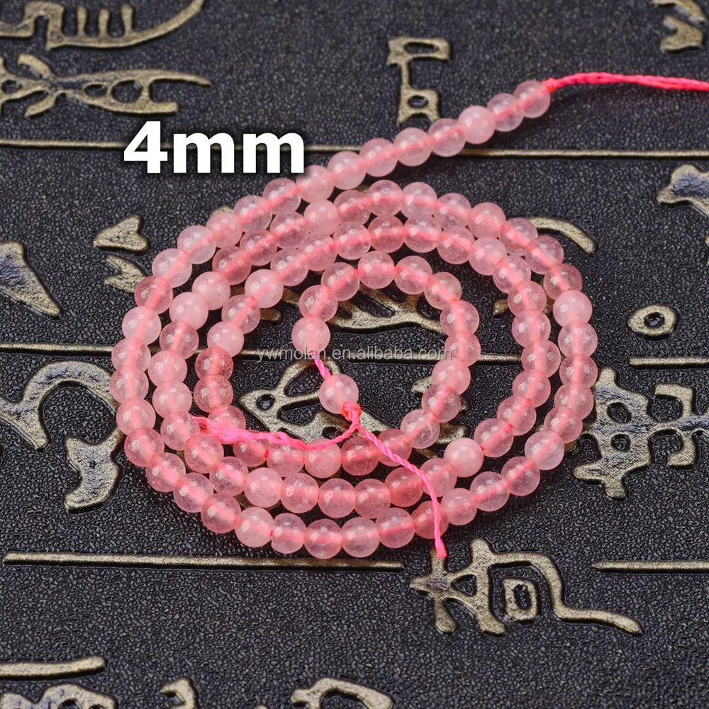 Круглые Бусины Из Натурального Розового Кварца, 4/6/8/10/12/14/16 мм