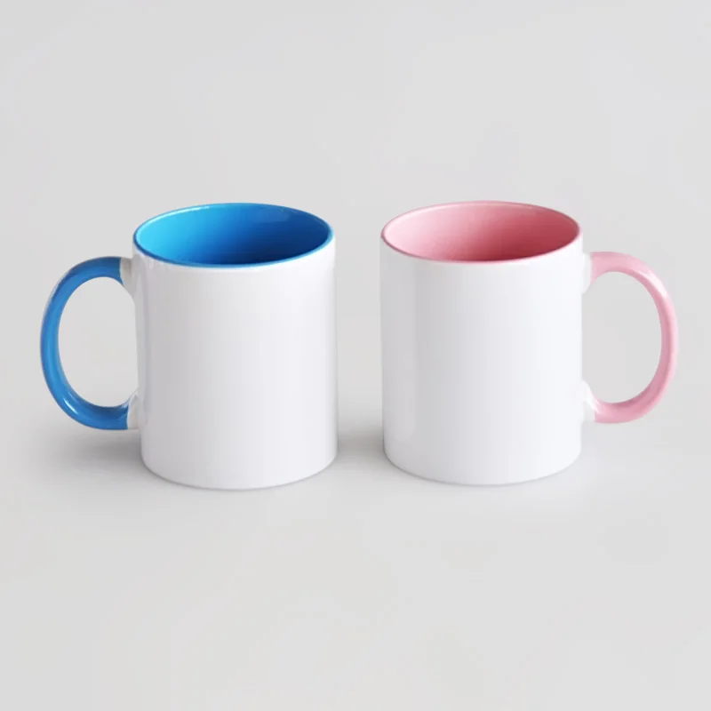 USA warehouse Blue 6PCS PACK  sublimation mugs 11OZ photo mug DIY sublimation mug factory top 3A grade quality with mailer box