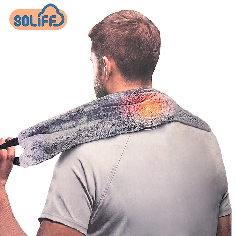 Plush Fur Microwavable Heat wheat Pack Neck Shoulder Body Wrap Lavender Buckwheat flaxseed Pillow