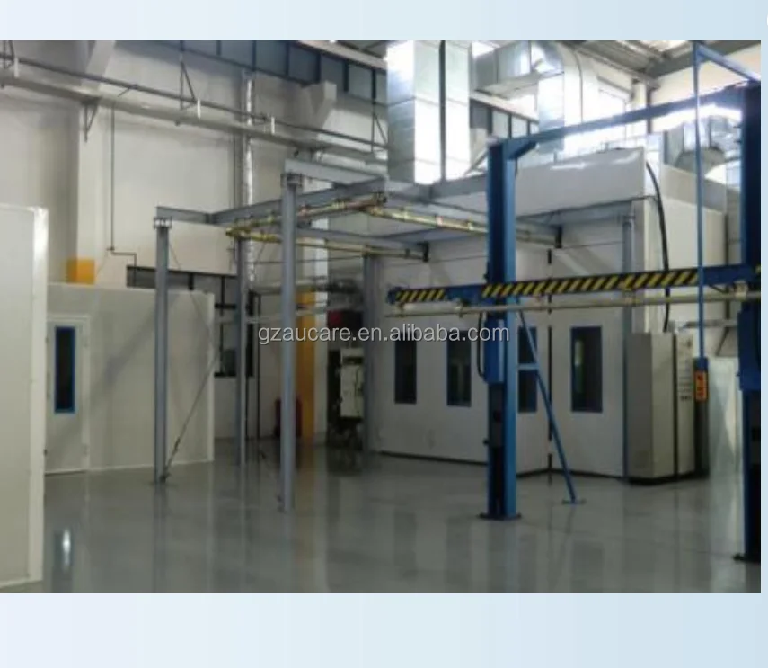 CE approved Italy diesel burner 75mm thickness rock wool panel automatic machine spray paint booth for BUS and trucks