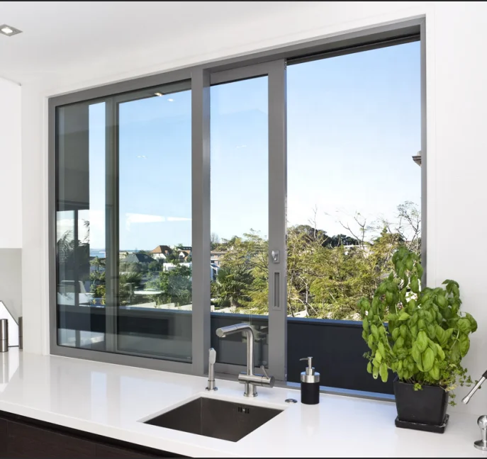 Heavy-Duty Commercial Modern Energy Efficient Office Door External Glass Slide Large Sliding Patio Doors And Windows For Home