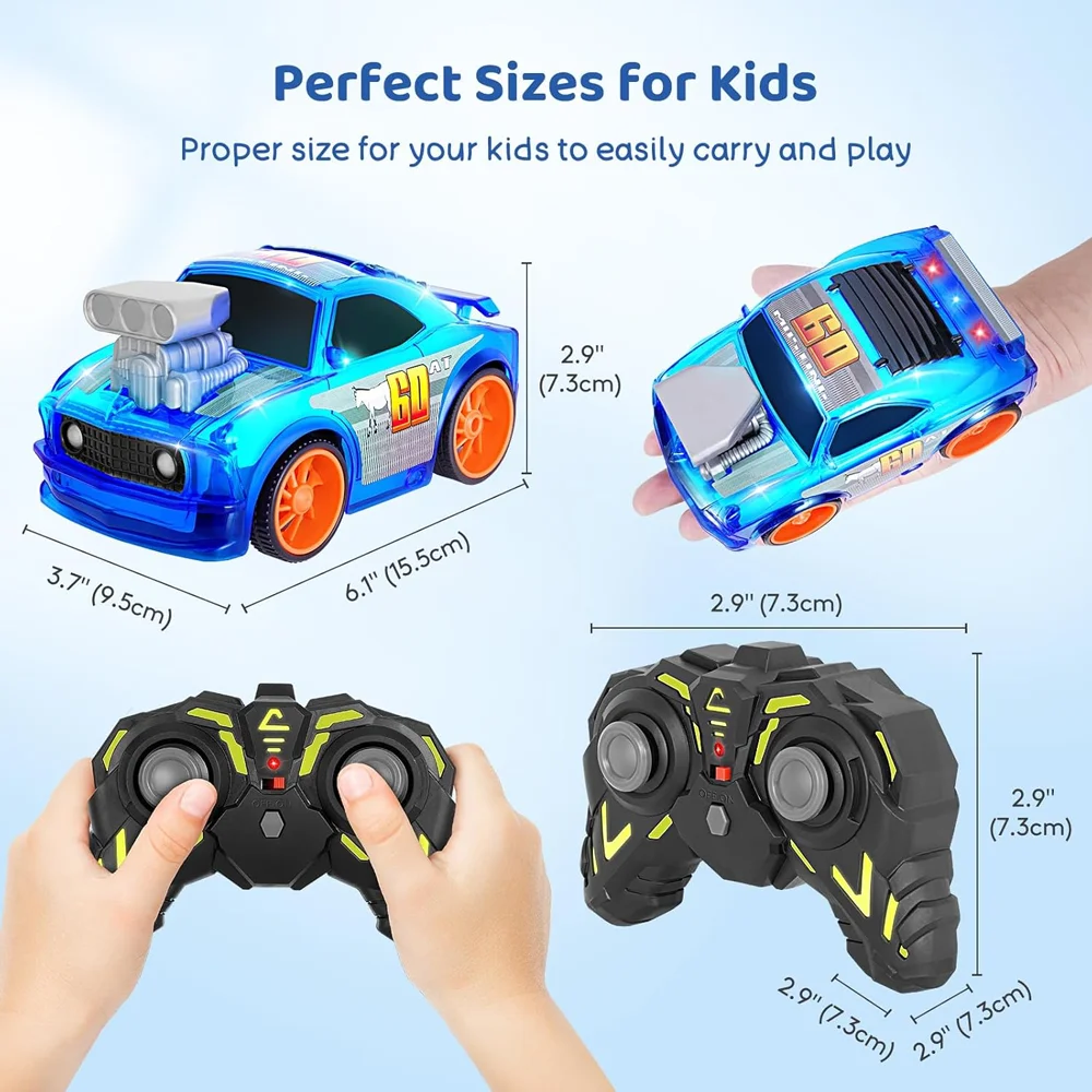 2.4GHz MINI RC Toy Radio Control Vehicle with LED Lights & Music Sound Toddlers Kids Flashing Lights Remote Control Race Car