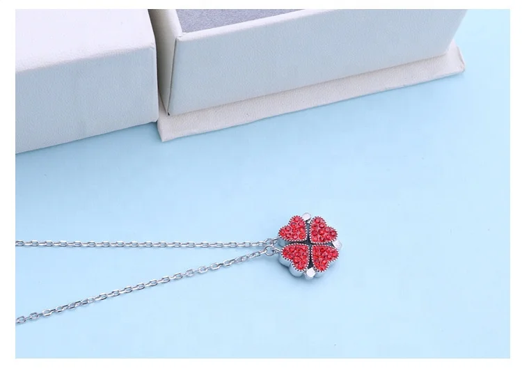 
2020 new fashion 925 Sterling silver magnetic four leaf clover women jewelry necklace 