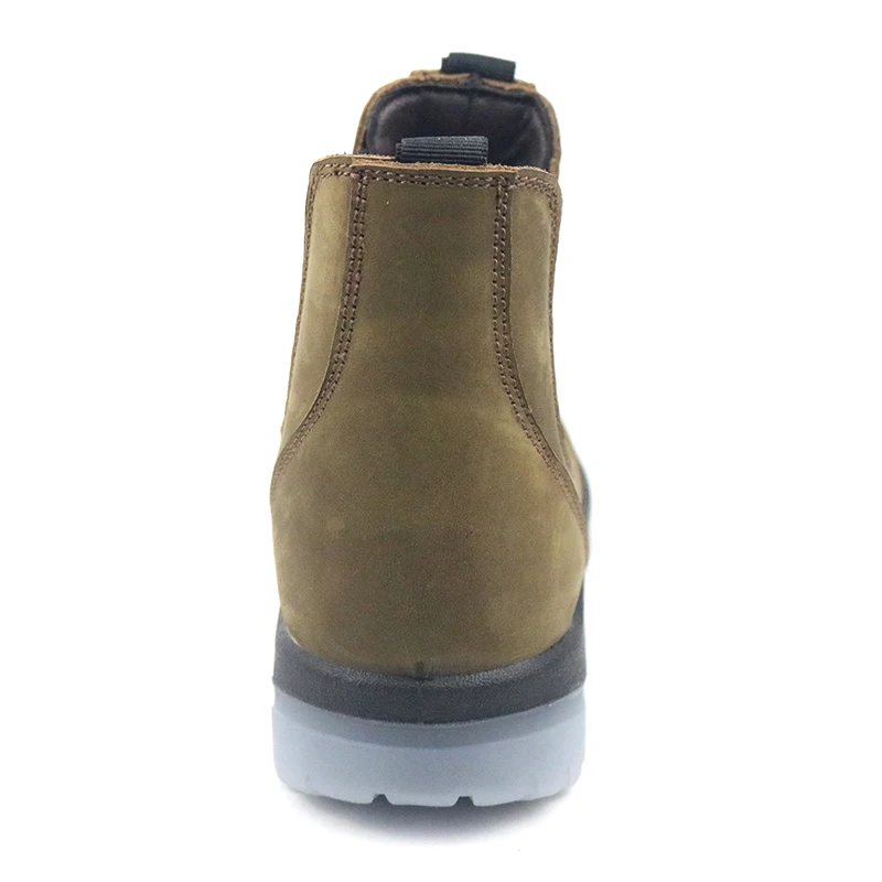 Fashion Hot Selling Composite Toe Work Men Boot Genuine Leather Anti Smash slip on Safety Shoes