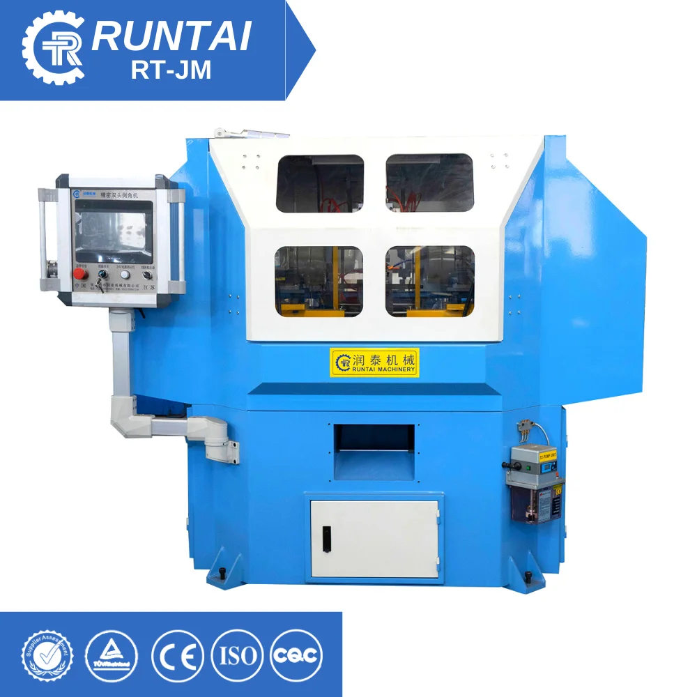 RT-80FA Precision Automatic Servo Double Head Chamfer Metal Bar Tube Pipe Chamfering Machine High Speed Bevelling Pvc