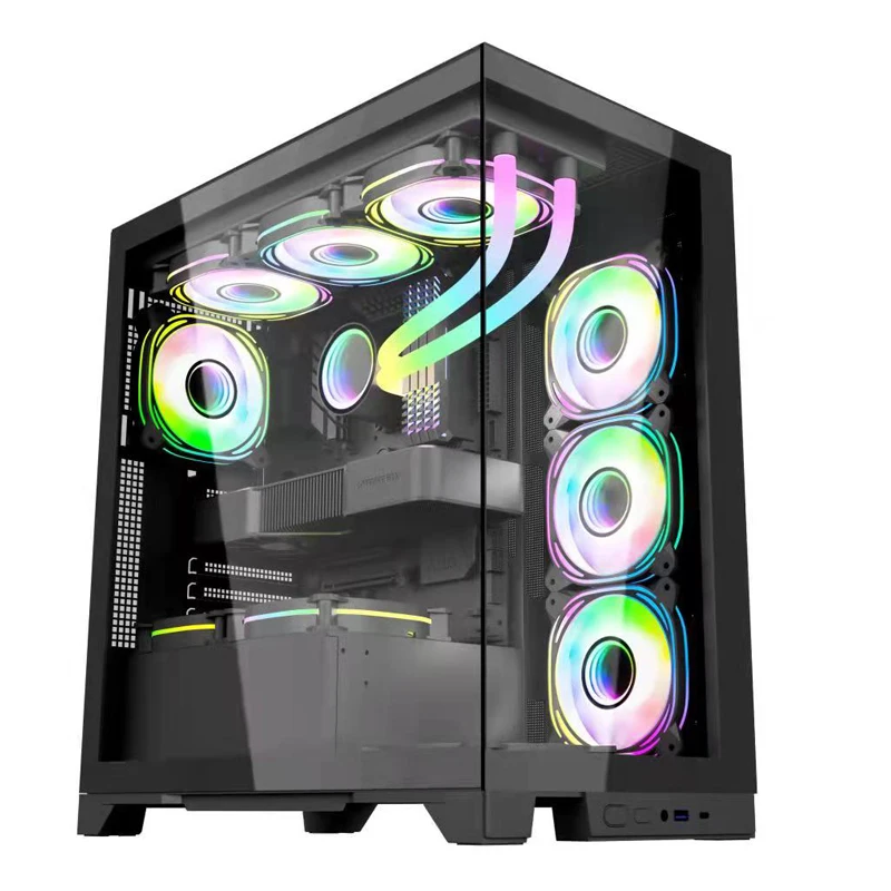 Computador Gamer Accessories PC Casing Gabinete Mid Tower Gaming Case ATX Case With Side Panel Window