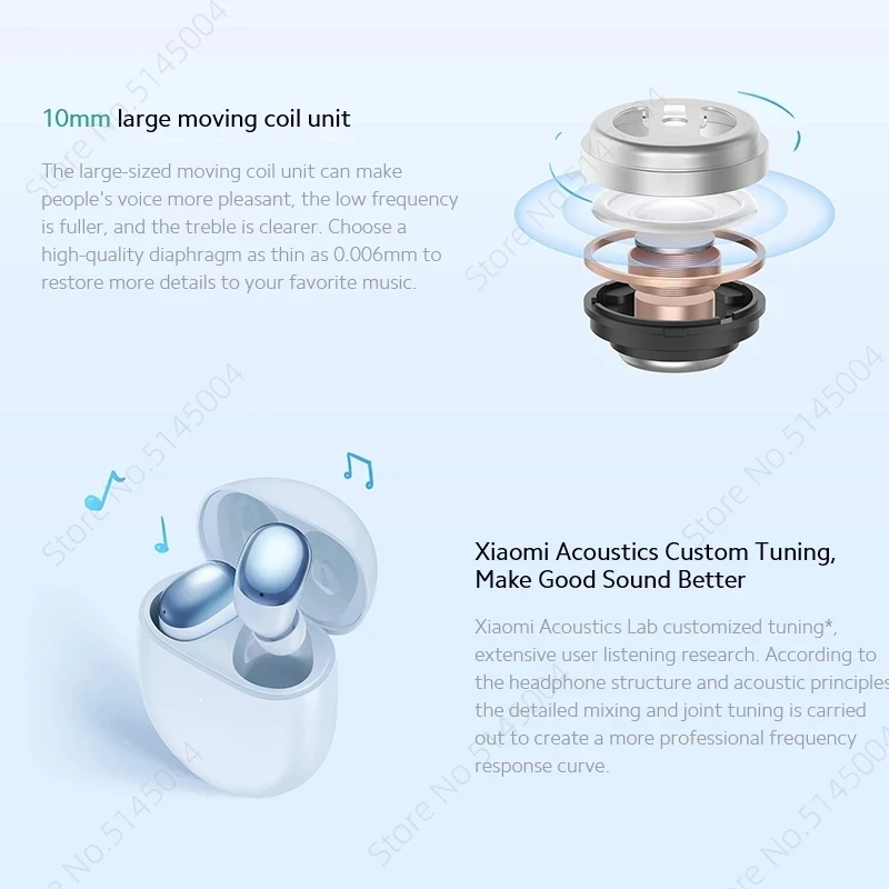 Original Global Version New Xiaomi Redmi Buds 4 TWS Earphone Noise Cancelling 2 Mic 30 Hour Battery Life IP54 Wireless Headphone