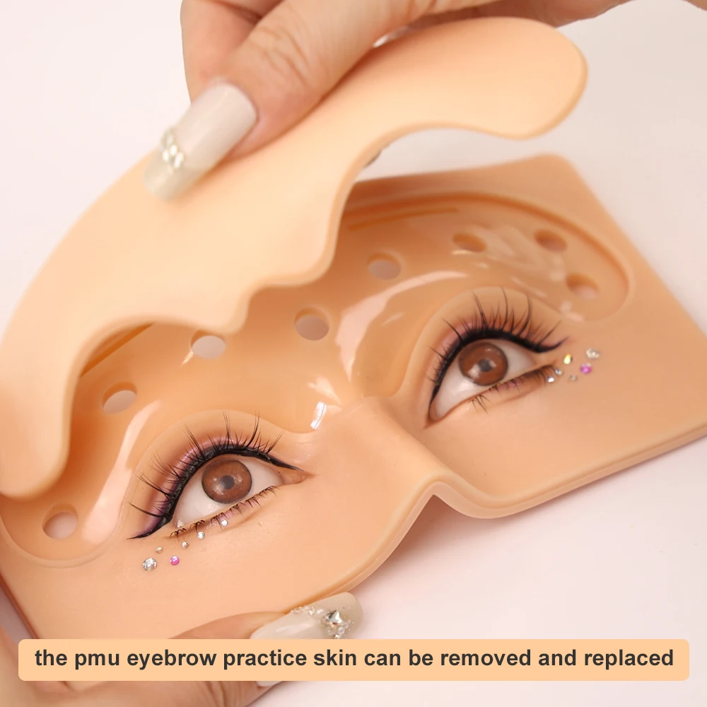 Reusable 3D Makeup Practice Board Permanent Makeup Microblading Eyebrow Silicone Pmu Tattoo Practice Skin