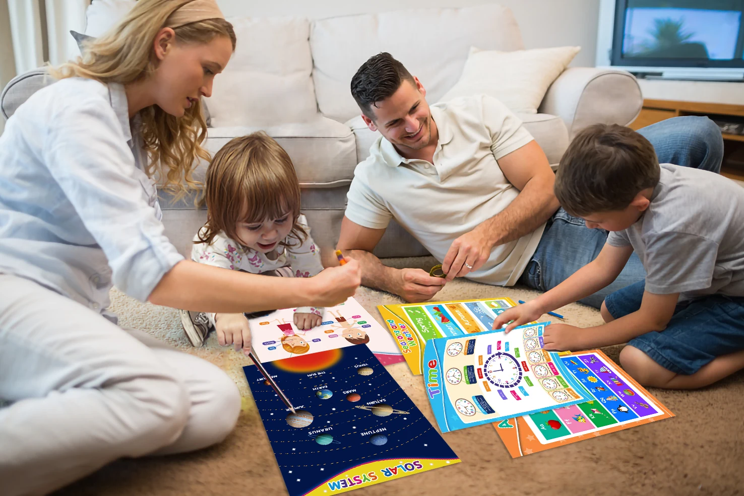 Educational Poster Custom Design Poster Printing Children Learning Alphabet English Kids Wall Talking After School Poster