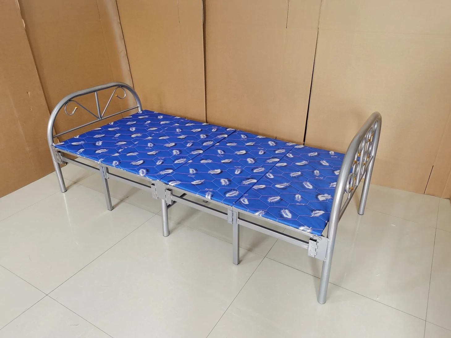 Metal bed frame cheap price portable wall kids hotel metal single folding beds for adults