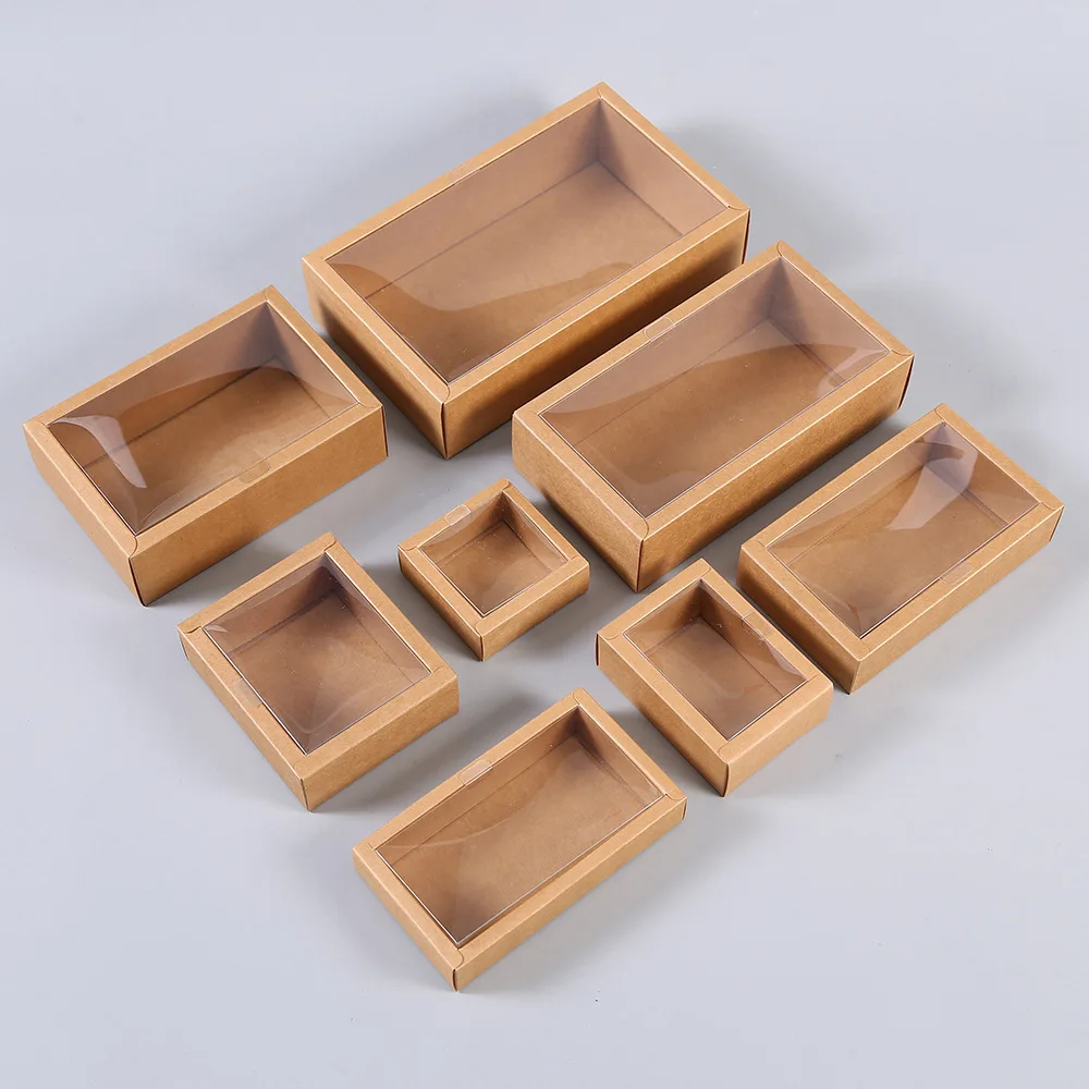 IMEE Clear Insert Lid White  Gold Gift Paper Box Small Gift Food Packaging Box In Stock Factory Customized Size Color Square