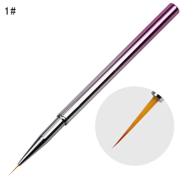 3Pcs metal handle nylon hair 3d nail art brush nail design nail art detail brush