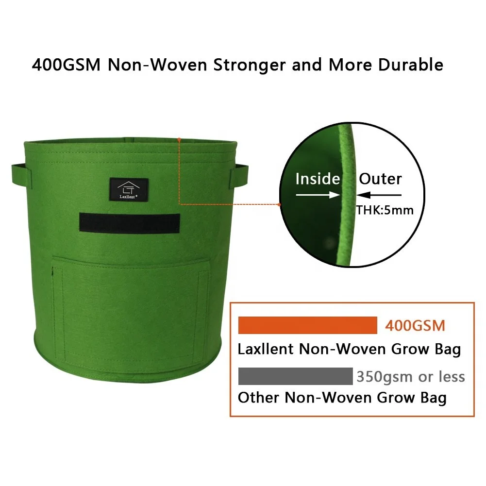 France Warehouse RTS Laxllent Pflanzen Tasche Kartoffel Pflanzsack Tragegriffen  4er Pac Grow Bags Fabric Pots