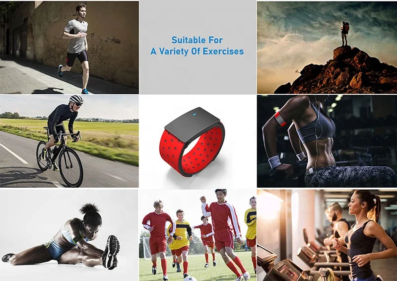 Fitness Sports Group Waterproof Wearable Tracker Bluetooth Ant+ Arm Bracelet Armband Strap Smartwatch Monitor Heart Rate Sensor