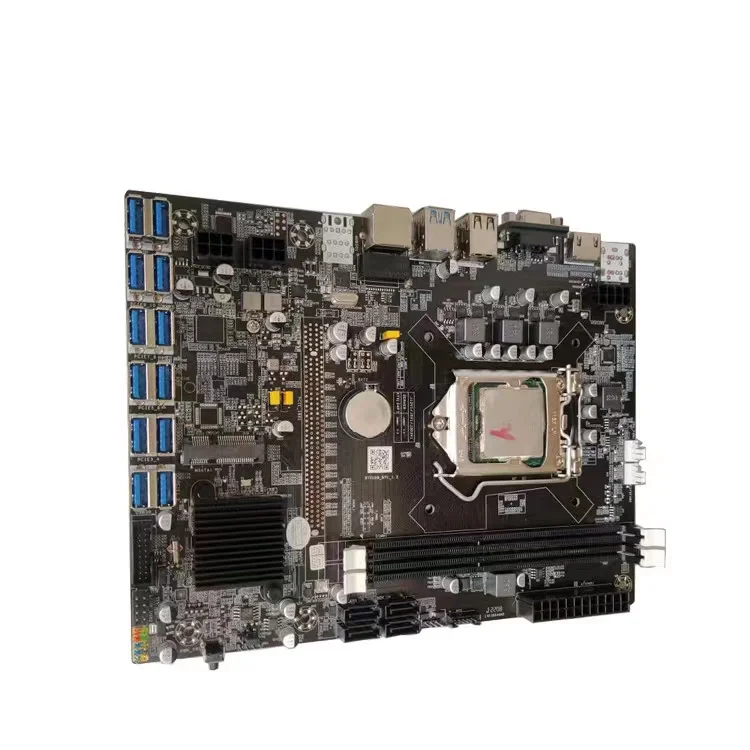 ATX B75 12GPU Riserless MOTHERBOARD  HIGH SPEED BIOS LGA1155  DDR3 include CPU hot selling for Russia Dubai South Africa