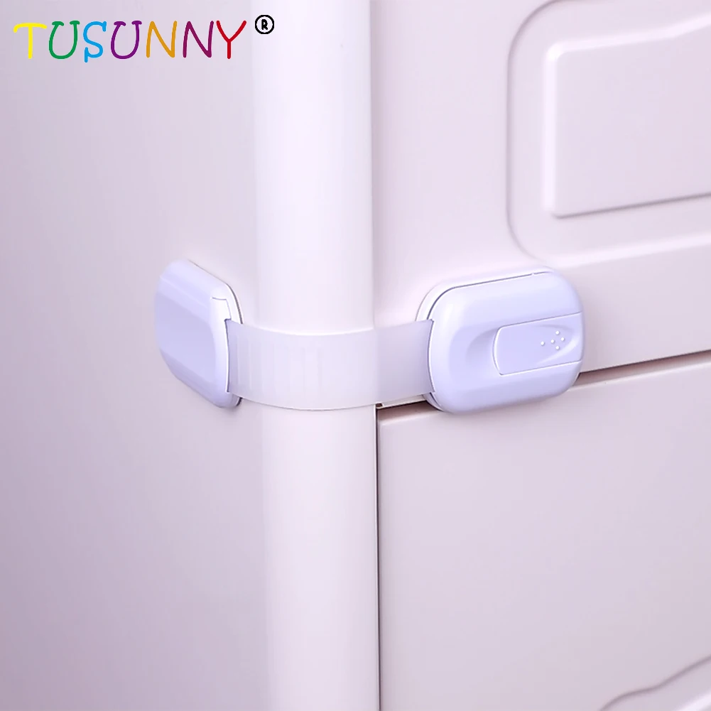 Child Infant Safety Baby Proofing Cabinet Lock With Adhesives Stickers Adjustable Strap Baby Lock  Baby Plastic Locks