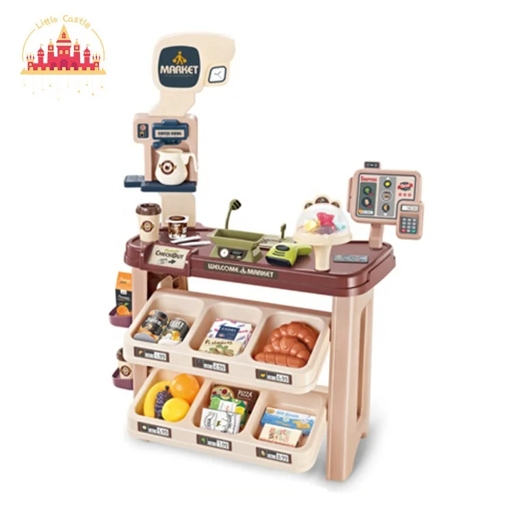 47 Pcs Indoor House Children Plastic Supermarket Game Toy with Trolley SL10D129