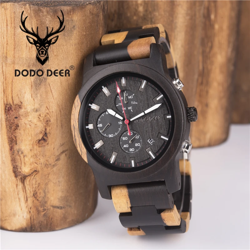  Мужские деревянные часы DODO DEER oem новинка с хронографом оптовая продажа наручные логотипом под