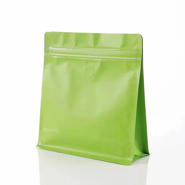 Zip Lock Packaging Bag For Coffee Bean Valve Food Grade Aluminum Coffee Bags Zipper Matt Coffee Bag Flat Bottom