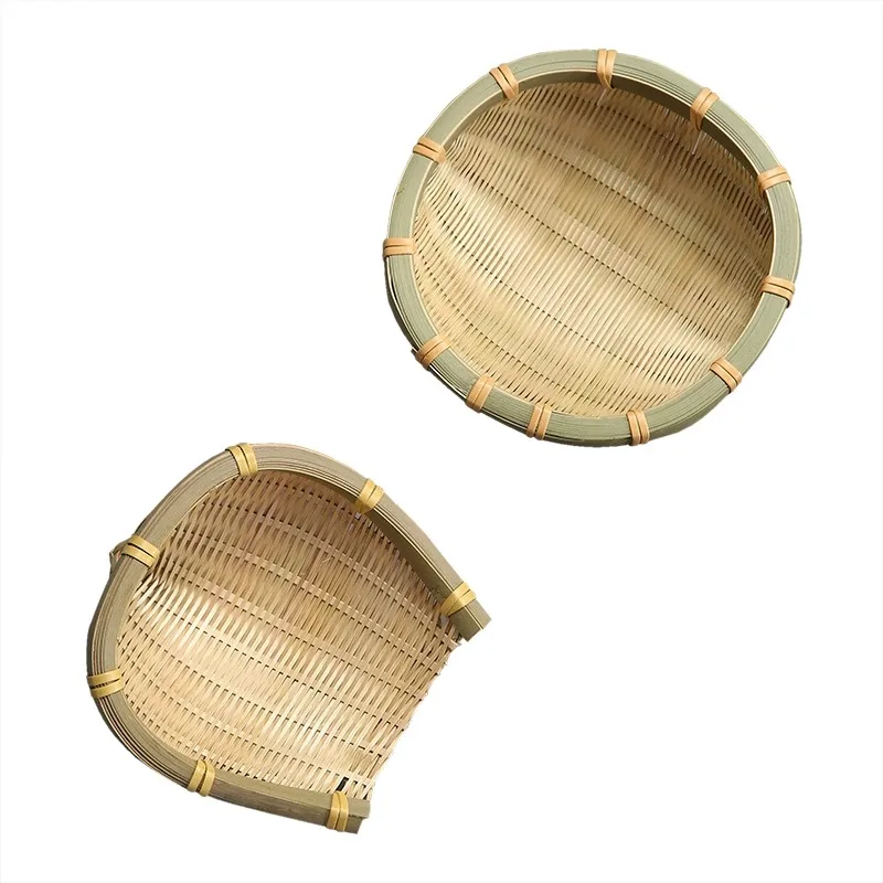 High Quality Wholesale Handmade Bamboo Food Fruit Wicker Bamboo Tray Kitchen Basket