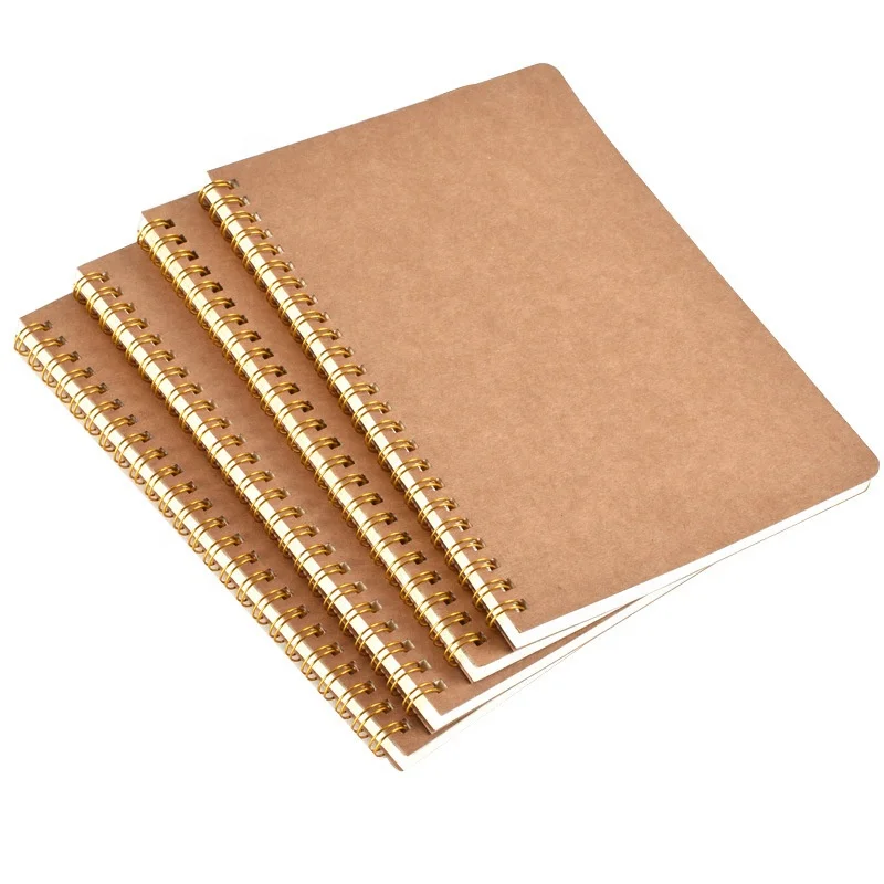 Cheap Custom Kraft Paper Notebook School Supplie Promotional Gifts Weekly Spiral Notebook A5