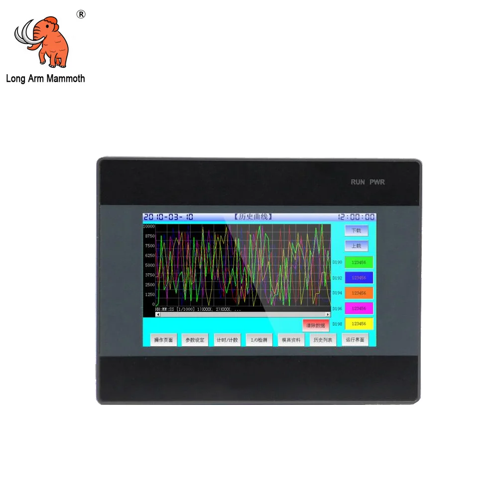 4.3 Inch 12di 12do Transistor Output rs485 rs232 Industrial All In One Hmi Plc Programmable Logic Controller Touchscreen