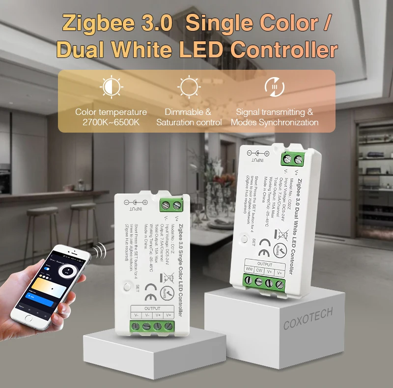 C02Z Tuya Zigbee RF LED CCT Controller