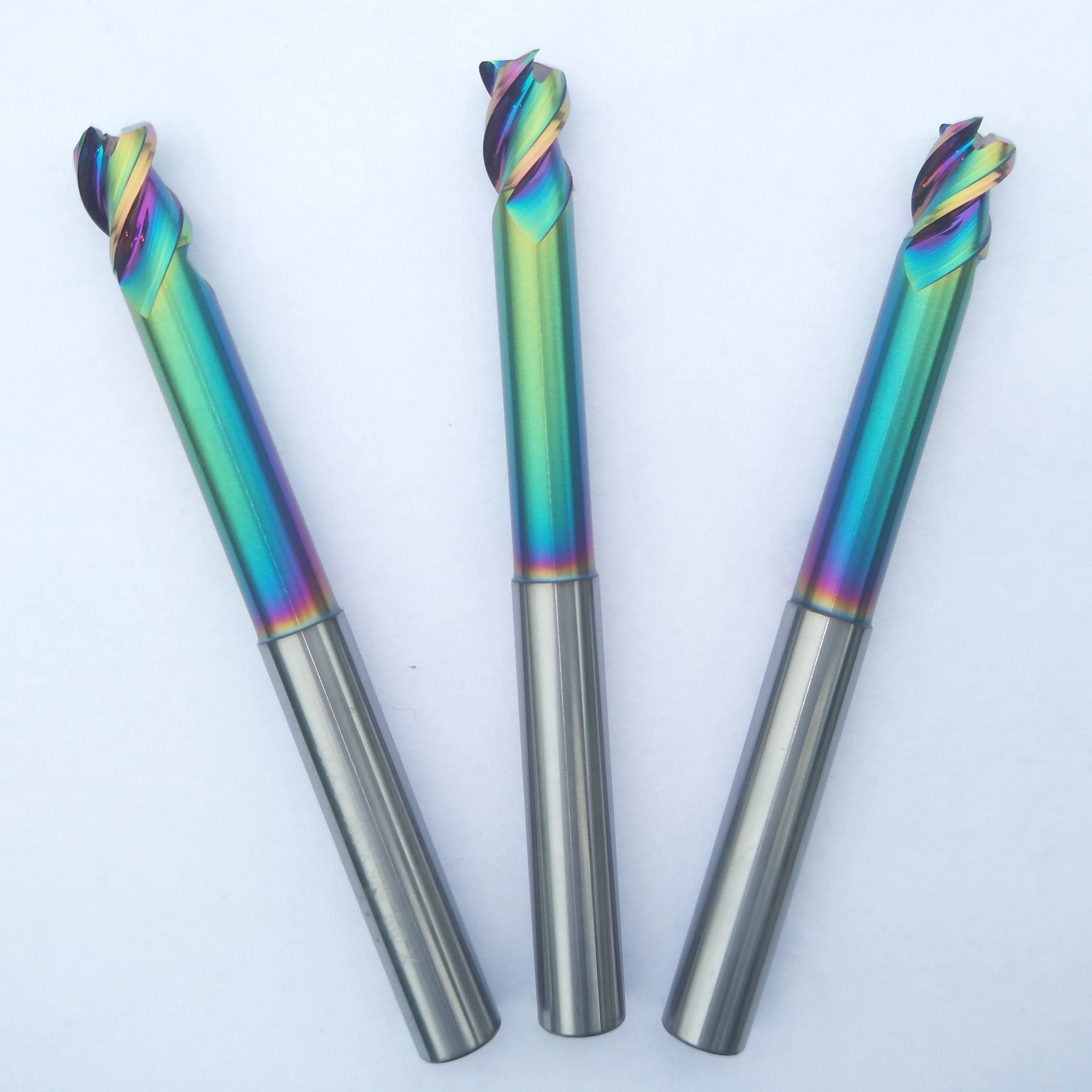 DLC color coating high efficiency long service life 3 flutes endmill