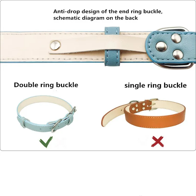 Dog Training Chain Hot Selling Multi-color PU Leather 50 Scarf Opp Bag DOT Genuine Leather Dog Collar White Eco Leather Collar