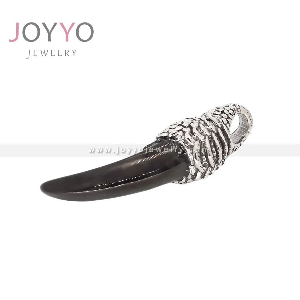 Nordic jewelry black panther tooth pendant stainless steel black stone eagle head pendant