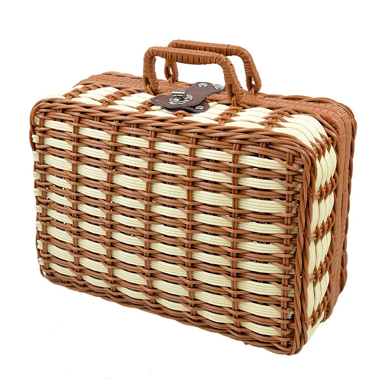 Gift Box PP Rattan Plastic Home Woven Storage Basket For Wedding Gift