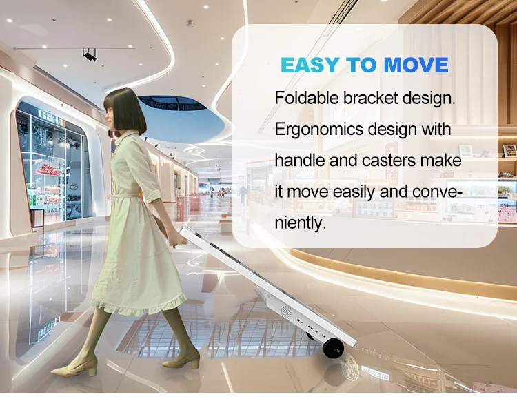 43' Digital Poster Foldable Portable LCD Advertising Screen Battery Powered Retail digital display