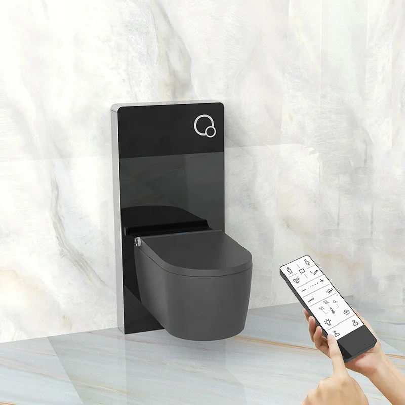 Luxury Bathroom Cistern Floor Standing Dual Flush Glass Cabinet Cistern