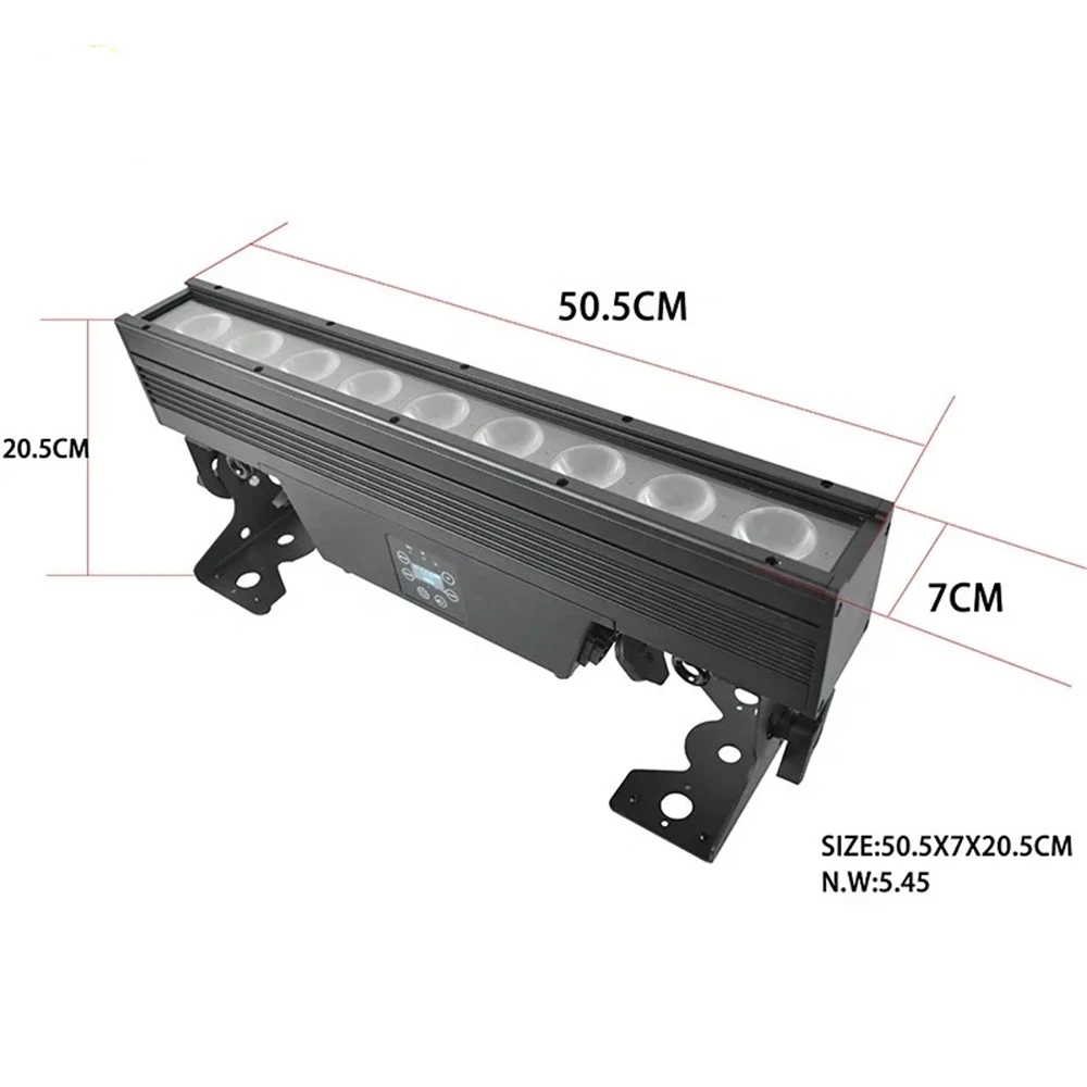 Outdoor Stage Lighting RGBWA UV DJ Disco TV Lights Wireless 9x18w Battery Wall Wash IP65 LED Bar