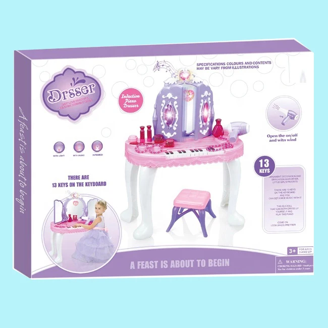 Amazon Popular Toy  Dress Up Pretend  Play House Table Kids Makeup Game Toy Play Set