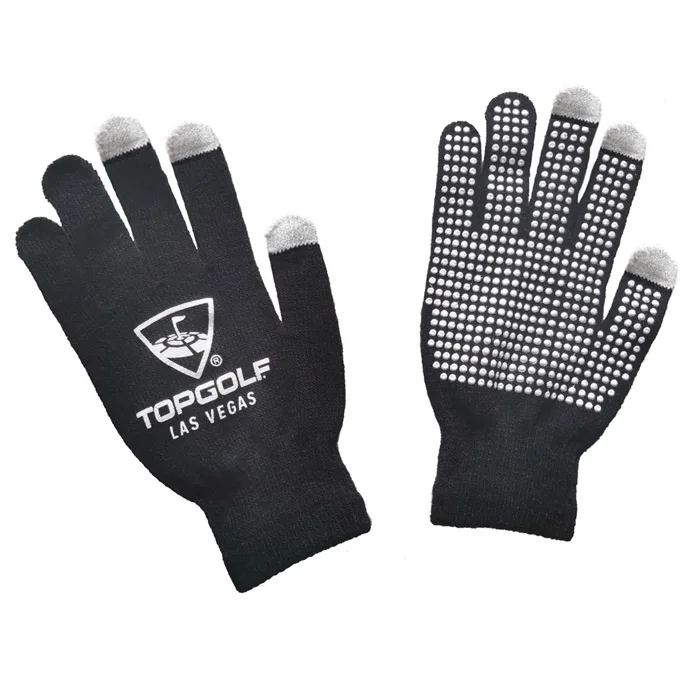 Unisex Acrylic Sensor Texting touchscreen Warm Winter Glove Smart Touch Screen Gloves with Logo and Dots