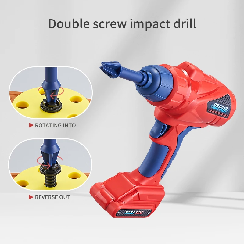 Children boy pretend play toy tool backpack, kids tool set real toy , tools toys tool kit