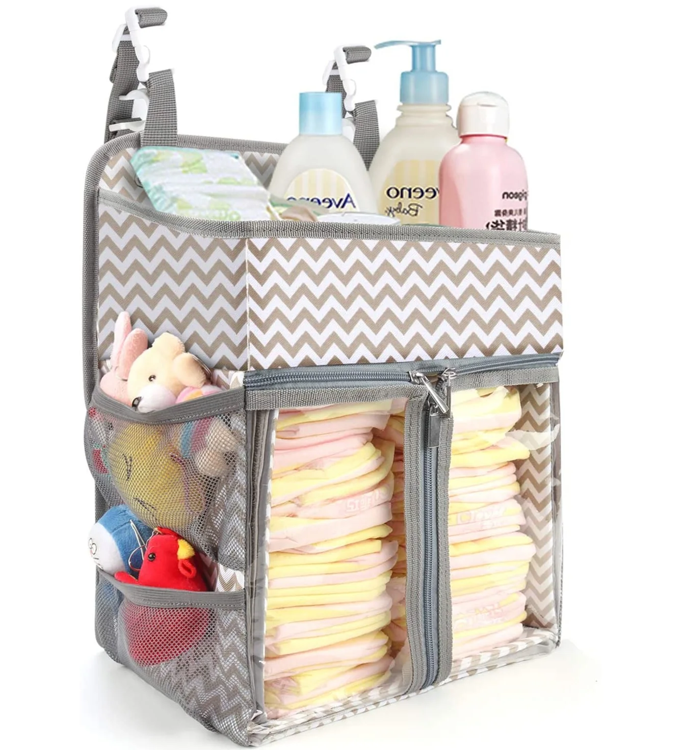 
Large Capacity Waterproof Nursery Storage Organizer Hanging Baby Diaper Organizer Bag 
